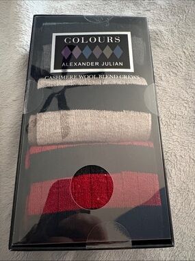 Alexander Julian Crew Socks 3 Pack - Red, Beige & Black